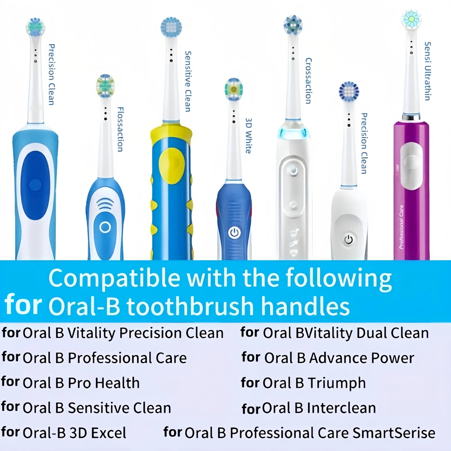 Replacement Toothbrush Heads Compatible with Oral-B