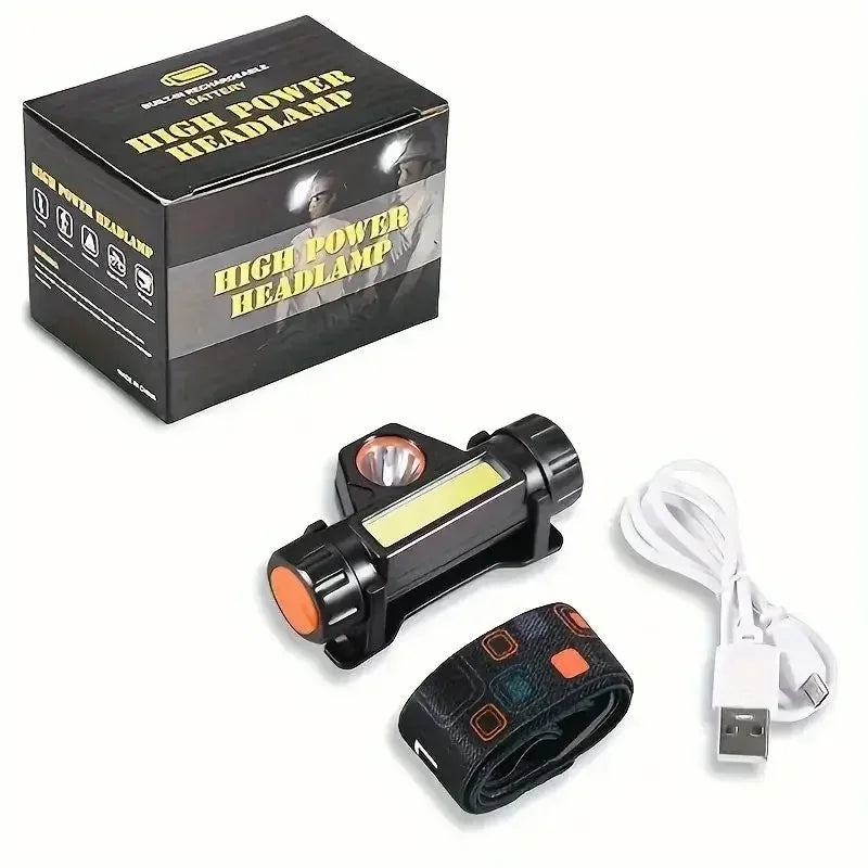 Rechargeable COB LED USB Headlamp